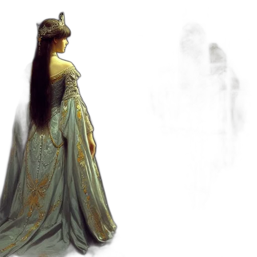 dress, crown, concept art, fantasy art transparent PNG cut-out