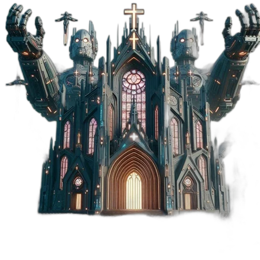 building, weapon, crown, concept art transparent PNG cut-out