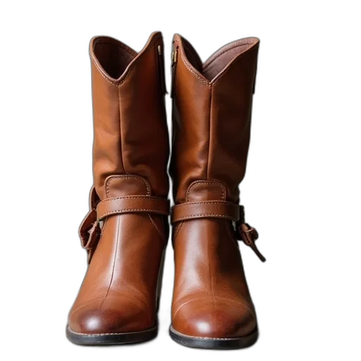 shoes, pair, brown, leather transparent PNG cut-out