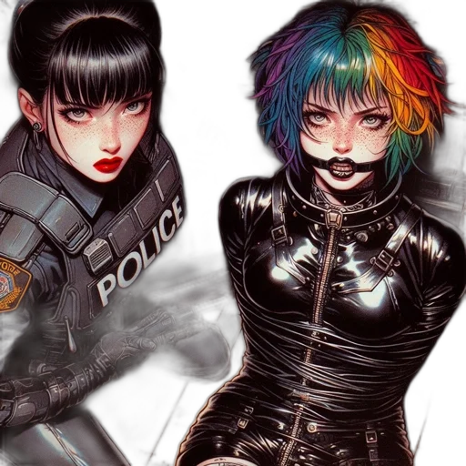 cyberpunk, comic book art, concept art, fantasy art transparent PNG cut-out