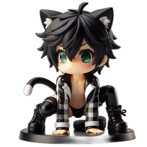 figurine, character, black, hair transparent PNG cut-out