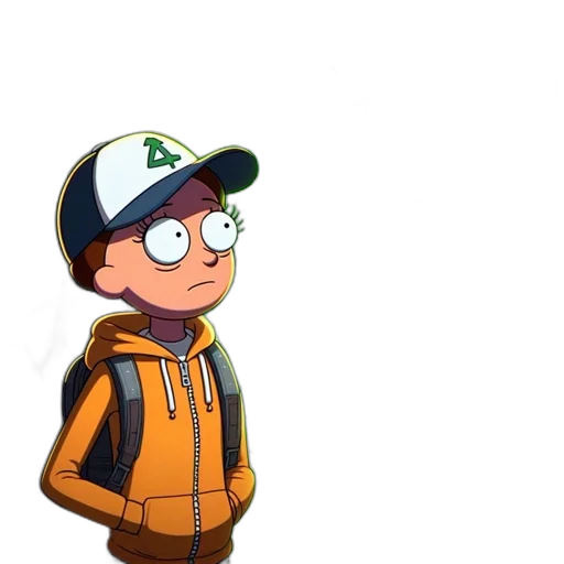 jacket, hat, staff, creature transparent PNG cut-out