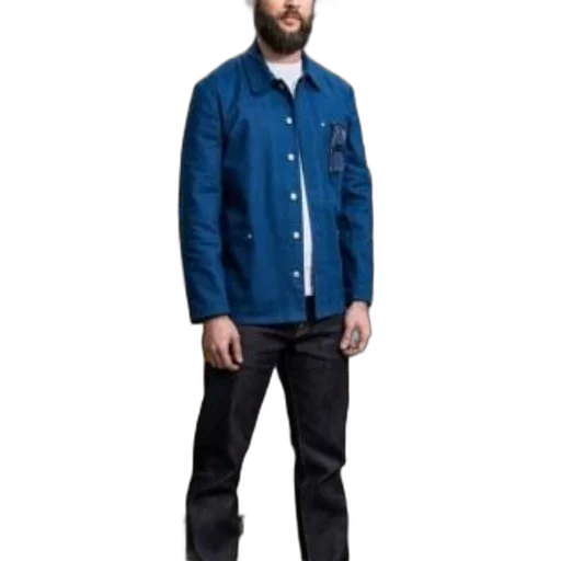 jacket, blue, man, denim transparent PNG cut-out
