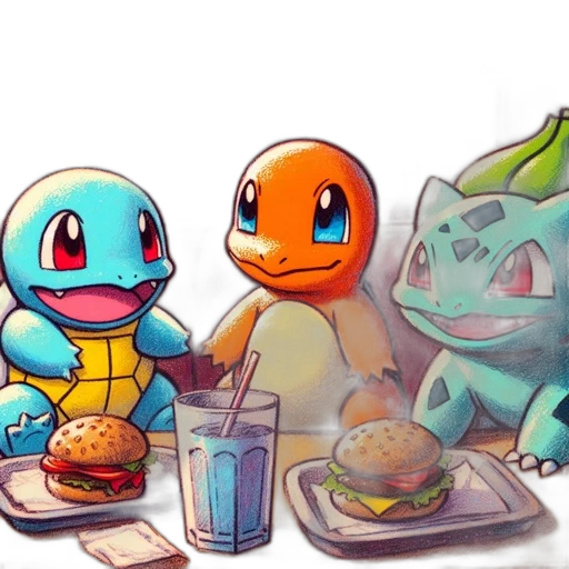 food, pixel art, concept art, watercolor transparent PNG cut-out