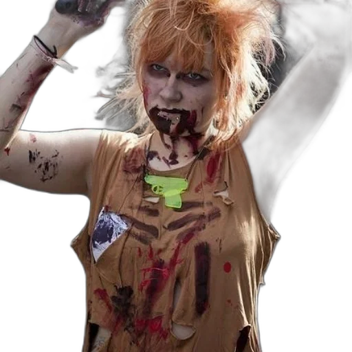 person, dressed, zombie, blood transparent PNG cut-out