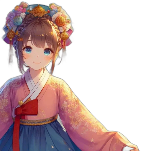 dress, staff, crown, flower transparent PNG cut-out