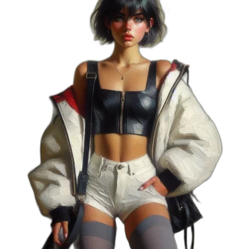 jacket, robot, weapon, cyberpunk transparent PNG cut-out