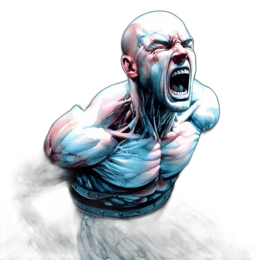 face, creature, comic book art, photorealistic transparent PNG cut-out