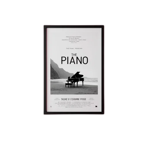 framed, movie, poster, piano transparent PNG cut-out