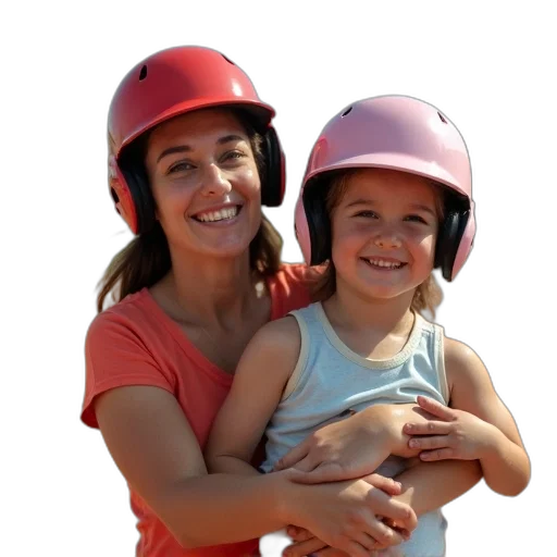 hat, woman, child, wearing transparent PNG cut-out