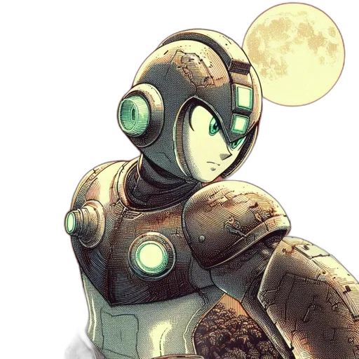 robot, concept art, comic book art, watercolor transparent PNG cut-out