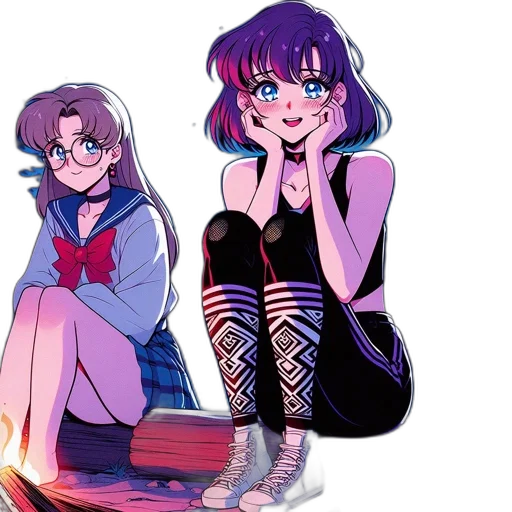 dress, vaporwave, anime, concept art transparent PNG cut-out