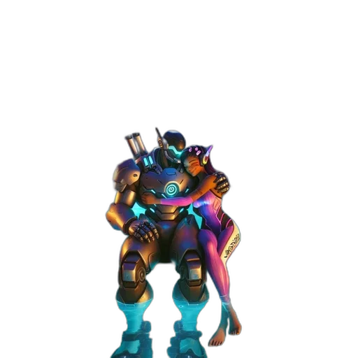 robot, weapon, staff, sword transparent PNG cut-out