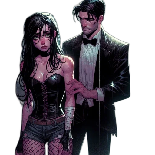 comic book art, concept art, cyberpunk, neon lights transparent PNG cut-out