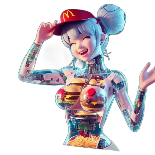 robot, concept art, 3d render, cartoon transparent PNG cut-out