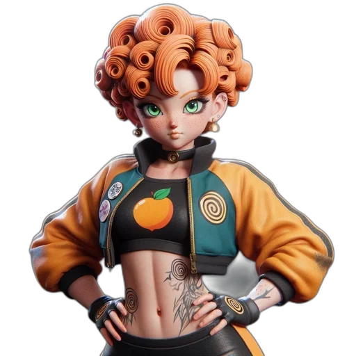 jacket, staff, concept art, 3d render transparent PNG cut-out