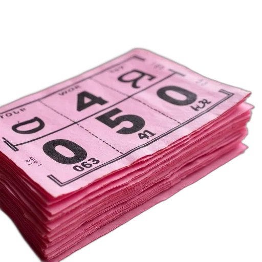 stack, pink, raffle, tickets transparent PNG cut-out