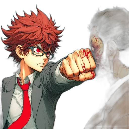weapon, staff, jacket, anime transparent PNG cut-out