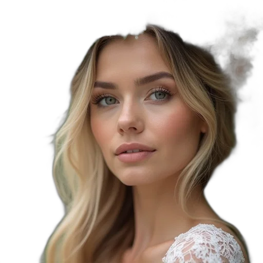 face, crown, hair, jewelry transparent PNG cut-out