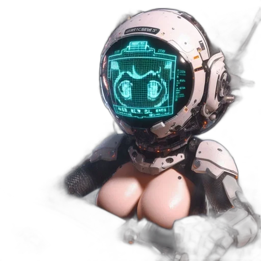 robot, weapon, mask, 3d render transparent PNG cut-out