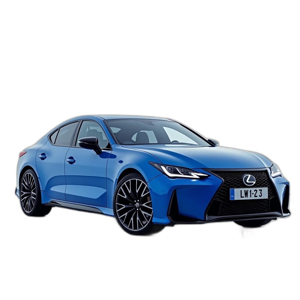 car, 3d render, photorealistic, blue transparent PNG cut-out