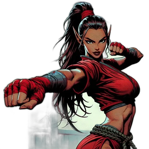 comic book art, fantasy art, concept art, red transparent PNG cut-out