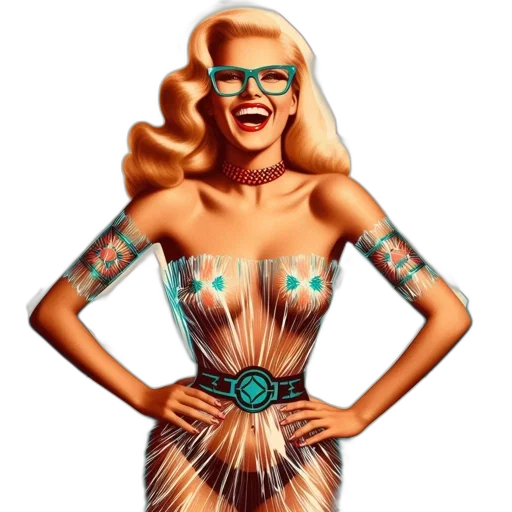 dress, cartoon, comic book art, pixel art transparent PNG cut-out
