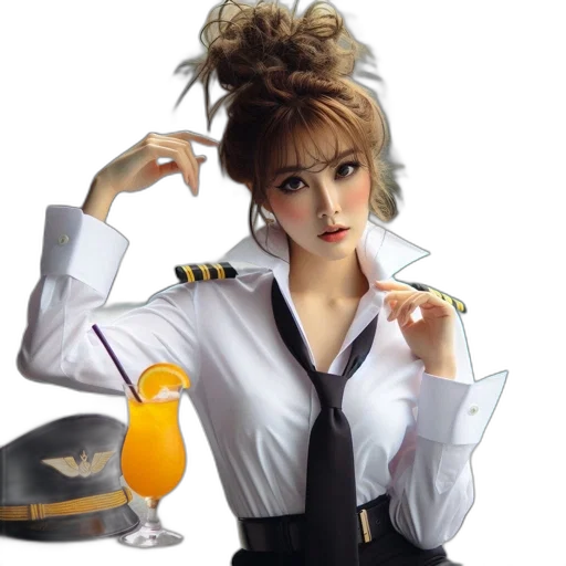 staff, jacket, anime, photorealistic transparent PNG cut-out