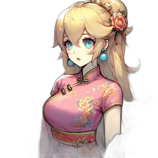 dress, staff, flower, face transparent PNG cut-out