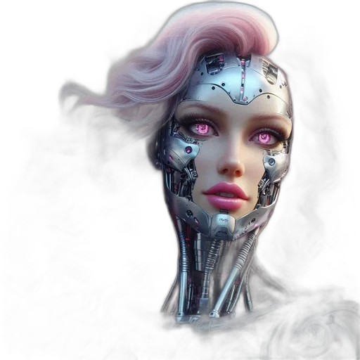 robot, face, cyberpunk, concept art transparent PNG cut-out