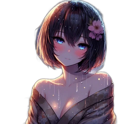 dress, flower, face, robot transparent PNG cut-out