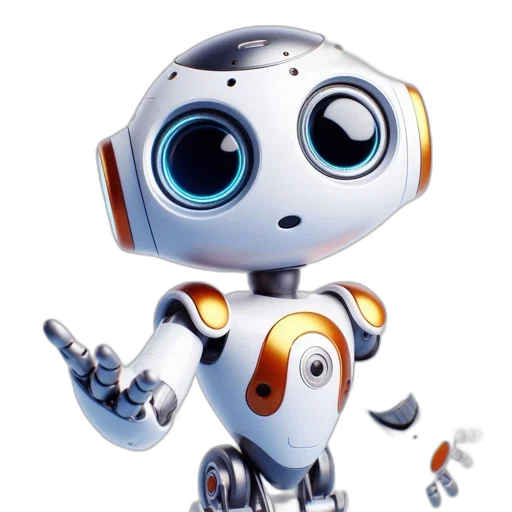 robot, 3d render, concept art, unusual transparent PNG cut-out