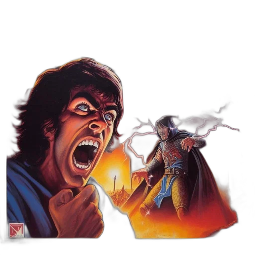 sword, comic book art, concept art, fire transparent PNG cut-out