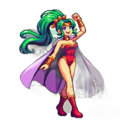 dress, staff, pixel art, concept art transparent PNG cut-out