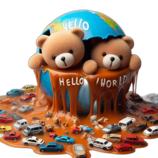 3d render, concept art, melting, globe transparent PNG cut-out