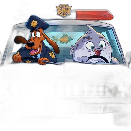 car, concept art, cartoon, city street transparent PNG cut-out