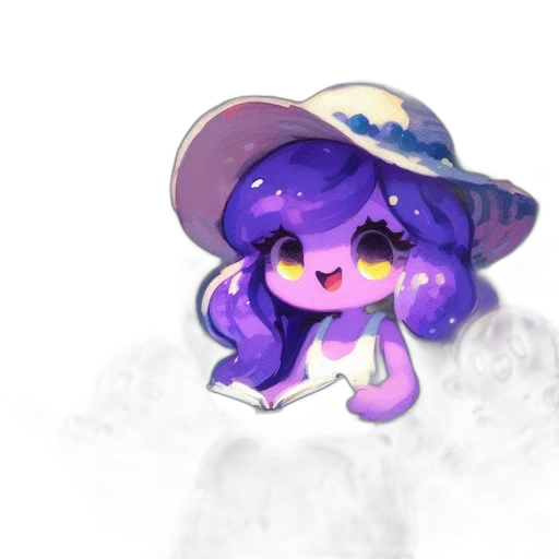 hat, creature, flower, staff transparent PNG cut-out