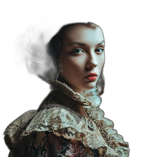 crown, face, jacket, dress transparent PNG cut-out