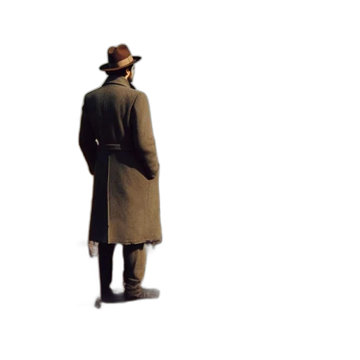 jacket, hat, staff, umbrella transparent PNG cut-out