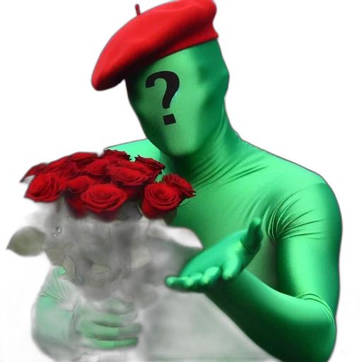 robot, hat, flower, mask transparent PNG cut-out