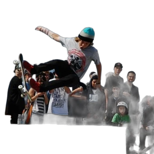3d render, photorealistic, concept art, skateboarder transparent PNG cut-out