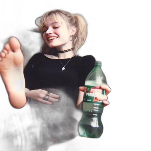 bottle, vaporwave, photorealistic, concept art transparent PNG cut-out
