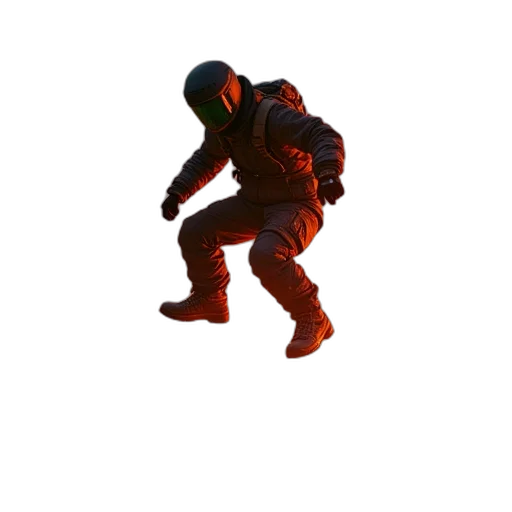 jacket, weapon, creature, mask transparent PNG cut-out