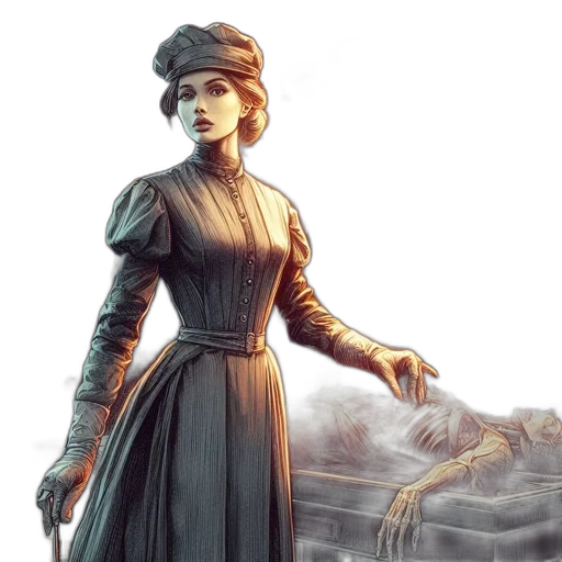 dress, staff, concept art, fantasy art transparent PNG cut-out