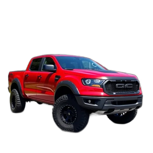 car, 3d render, photorealistic, red transparent PNG cut-out