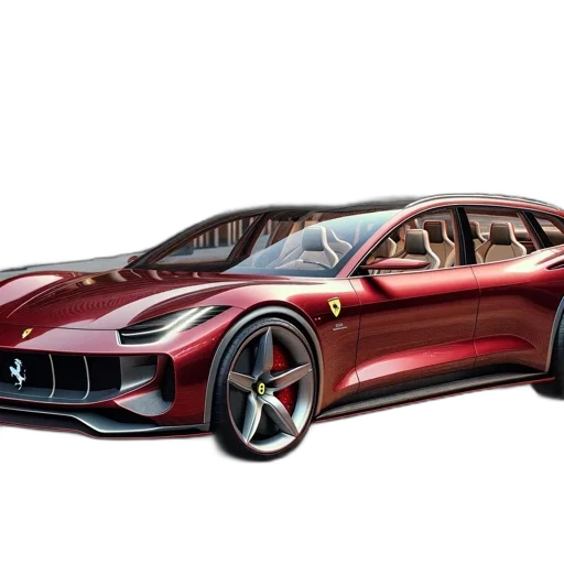 car, concept art, 3d render, photorealistic transparent PNG cut-out