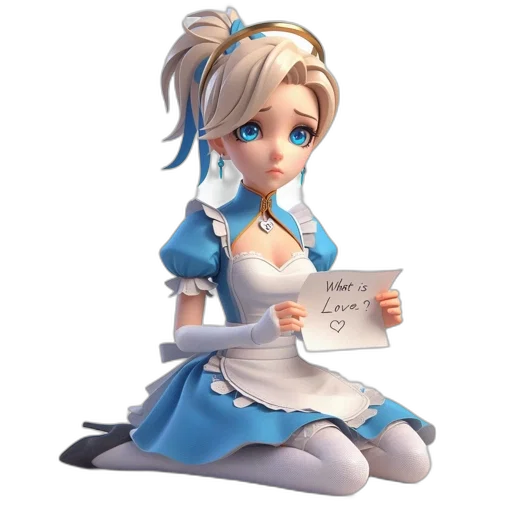 dress, staff, robot, 3d render transparent PNG cut-out