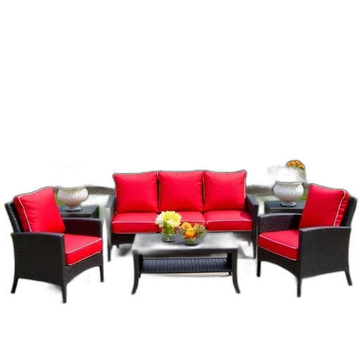 furniture, 3d render, photorealistic, red transparent PNG cut-out