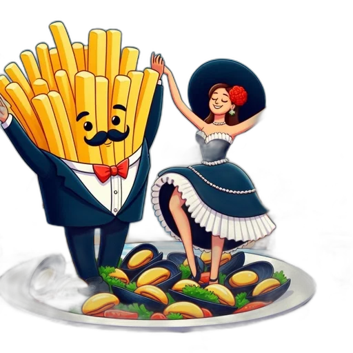 food, concept art, anthropomorphic, fries transparent PNG cut-out