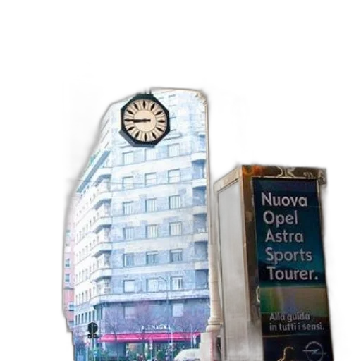 building, bottle, 3d render, clock transparent PNG cut-out
